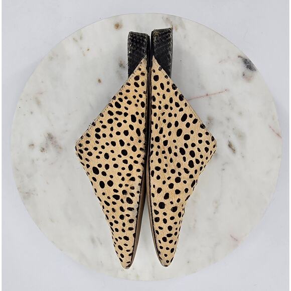 Dolce Vita Ekko Leopard Calf Hair Pointed Toe Slides - Picture 7 of 10